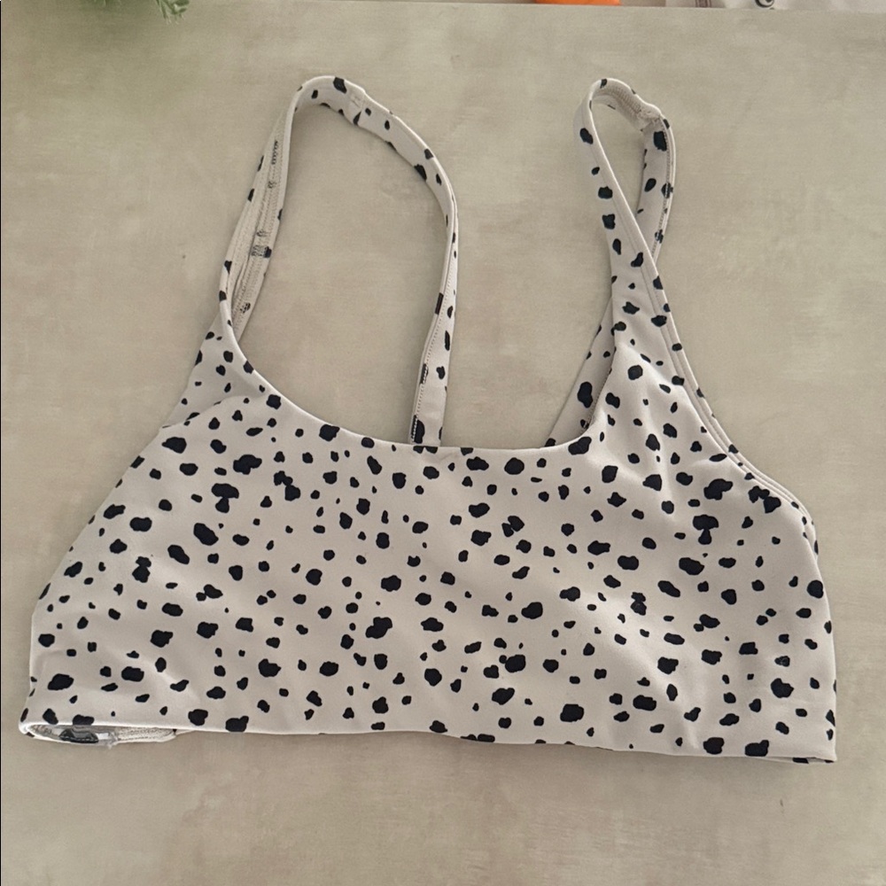 Vuori Black and White Spotted Sports Bra